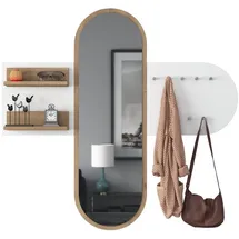 Asir Wandspiegel RANI 125x120 cm weiß/braun - Weiß/Braun