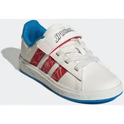 Klettschuh ADIDAS SPORTSWEAR "ADIDAS MARVEL SPIDER-MAN GRAND COURT E FÜR KINDER", Gr. 31, cloud weiß, pure ruby, bright blau, Synthetik, sportlich, Schuhe
