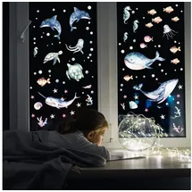 nikima Fensterbild Fensterbilder Unterwasser selbstklebend bunt