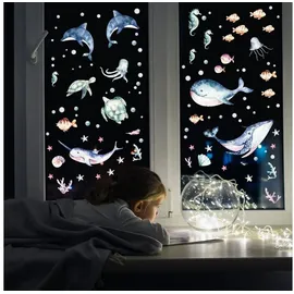 nikima Fensterbild Fensterbilder Unterwasser selbstklebend bunt