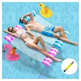 FELIXLEO Luftmatratze Luftmatratze 2 Stück Wasserhängematte mit 4 in 1 Luftmatratze