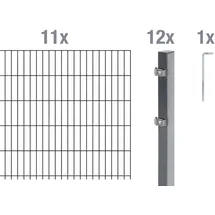 GAH Alberts Alberts Doppelstabmatten-Grundset 22 m 200 x 80 cm 6/5/6 anthrazit