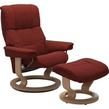 Stressless Relaxsessel STRESSLESS Mayfair Sessel Gr. Microfaser DINAMICA, Classic Base Eiche, Relaxfunktion-Drehfunktion-PlusTMSystem-Gleitsystem, B/H/T: 88 cm x 102 cm x 77 cm, rot (red dinamica) Lesesessel und Relaxsessel