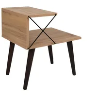 Asir Nachttisch CROSS 55x50 cm braun - Braun/Schwarz
