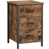 VASAGLE Industriestil Beistelltisch mit 3 Schubladen