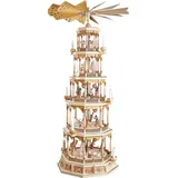 Richard Glaesser Weihnachtspyramide Christi Geburt 5 stöckig, Höhe 123cm, Handwerkskunst original Erzgebrige