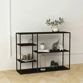 [en.casa] Standregal Isojoki 120x35x87,5 cm, Metall Schwarz matt