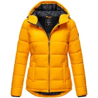 Marikoo Damen, Steppjacke gesteppte Winterjacke mit Kapuze B927-Leand-Gelb-Gr.36 - 36,