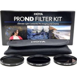 Hoya PRO ND Filter Kit 8/64/1000 Filterset (62 mm, ND- / Graufilter), Objektivfilter, Schwarz