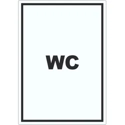WC Aufkleber mit Text Toilette Klo hochkant A0 (841x1189mm)
