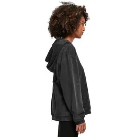 Build Your Brand Acid Washed Oversize Kapuzenpullover Black 5XL