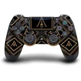 Head Case Designs Offizielle Assassin's Creed Crest & Broken Spear Odyssee Kunstwerk Vinyl Haut Gaming Aufkleber Abziehbild Abdeckung kompatibel mit Sony Playstation 4 PS4 DualShock 4 Controller