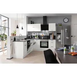 kochstation Winkelküche L-Form 220 cm weiß