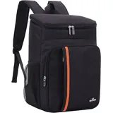 QINGLOU 28L Kühlrucksack Thermo Rucksack Picknickrucksack Kühltasche Groß Isoliert Cooler Bag Männer Frauen für Picknick/BBQs/Camping/Ausflügen/Einkaufen (A. Schwarz)