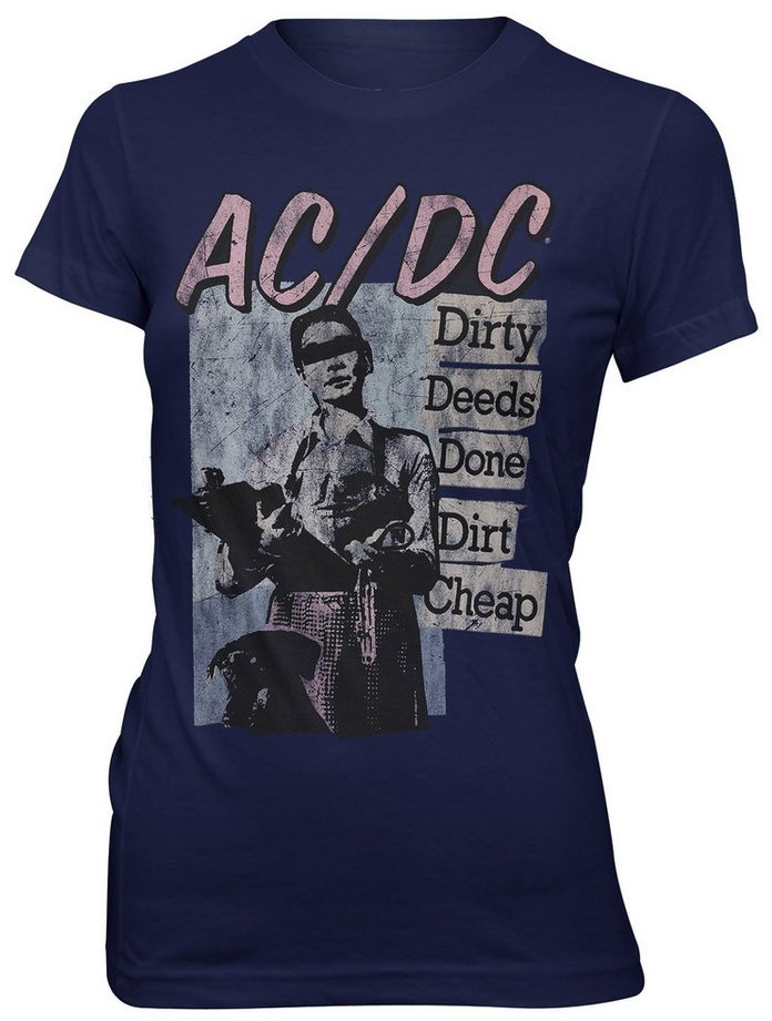 AC/DC T-Shirt Vintage DDDDC Dirty Deeds Done Dirt Cheap blau L