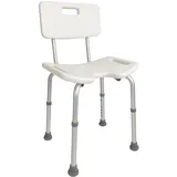 Mobiclinic Duschstuhl Marisma mit Rückenlehne U-Form Sitz höhenverstellbar weiß