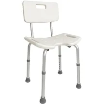 Mobiclinic Duschstuhl Marisma mit Rückenlehne U-Form Sitz höhenverstellbar weiß