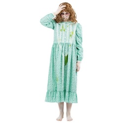 Smiffys Kostüm Der Exorzist Besessene Regan Kostüm, Nachthemd mit Schleimschmodderspuren aus dem Kult-Horrorfilm grün M