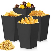 Nizirioo 50 Stück Popcorn Tüten, Popcorn Box, Candy Container, Schwarze Popcorn Boxen Papiertüten Party Snacks Boxen Für Leckereien Süßigkeiten Geburtstagsfeiern Filmabend Weihnachten