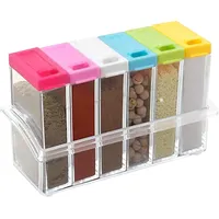 Transparente Gewürzbox Mit Tablett Für Camping, Set Zur Aufbewahrung Von Salz, Zucker Und Pfeffer, Behälter Für Gewürze