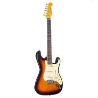 J & D ST VS E-Gitarre, elektrische Gitarre mit Single Coil Tonabnehmer, Electric Guitar in Vintage-Style Sunburst,