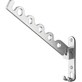 Caldamn Klappbarer Wand Kleiderhaken aus Aluminium, Kleiderstange Wandmontage mit Klapphaken, Platzsparender Kleiderlüfter für Waschküche, Schlafzimmer, Badezimmer (Silber)