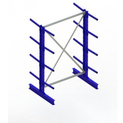 Meta Kragarmregal Grundregal IPE120 doppelseitig 2000 x 1000 x 800 mm Enzianblau + 8 Kragarmen je Ständer