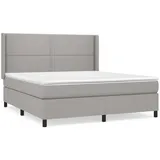 vidaXL Boxspringbett mit Matratze Hellgrau 160x200 cm Stoff