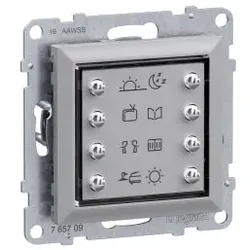 Legrand 765709 Seano MyHome Szenentaster zum Abrufen von 8 Szenarien in der Farbe Aluminium 1