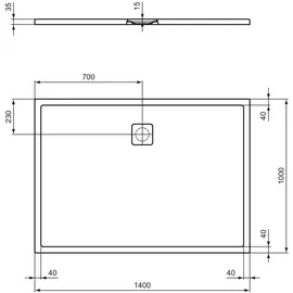 Ideal Standard Ultra Flat Evo Rechteck-Duschwanne, T5532FO