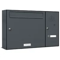 AL Briefkastensysteme 1er Premium Briefkasten Anthrazit inkl. Zeitungsfach