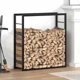 vidaXL Kaminholzregal 80 x 28 x 86 cm mattschwarz