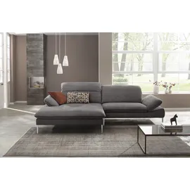 W.Schillig Eckcouch Leder 2-Sitzer Grau