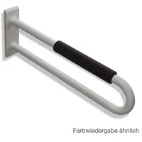 Hewi Wandstützgriff Hewi 801 700 mm felsgrau mit Armpolster schwarz