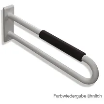 Hewi Wandstützgriff Hewi 801 700 mm felsgrau mit Armpolster schwarz