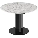 Design Esstisch Tisch HES-111 rund oval Hochglanz ausziehbar 100-148cm - Naturbelassen