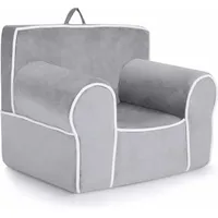 Kindersofa gepolstert, Kindersessel mit Schaumstofffüllung, Armlehne & Handgriff, Kindercouch Babysofa Samtcouch für Jungen und Mädchen bis 5 Jahren,