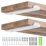 WELDUN 4 Set Regalhalterung Regalträger 22.5 CM, Metall Regalwinkel mit Lippen für die Wandmontage, Wandhalterung Regal Tragkraft 75 KG, Weiß