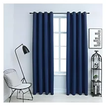 vidaXL Verdunkelungsvorhang Ösen 140 x 225 cm blau 2 St.