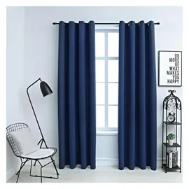 vidaXL Verdunkelungsvorhang Ösen 140 x 225 cm blau 2 St.