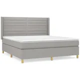 vidaXL Boxspringbett mit Matratze Hellgrau 180x200 cm Stoff1378082