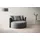 LeGer Home by Lena Gercke XXL-Sessel Isalie Samt/Cord/Bouclé 153 x 98 x 145 cm Grau mit Hocker