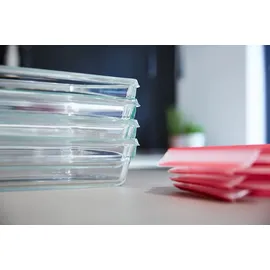Emsa Clip&Close Glas rechteckig 450ml Aufbewahrungsbehälter Rot