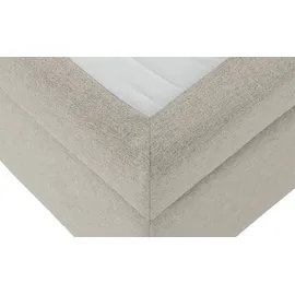 deinbett Boxspringbett mit Matratze und Topper H3 Duke ¦ beige ¦ Maße (cm): B: 97 H: 104