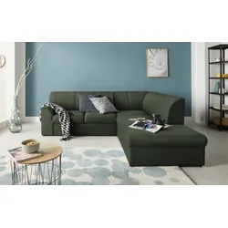 Ecksofa DOMO COLLECTION "Topper L-Form", grün, B:237cm H:78cm T:200cm, Sofas, mit Ottomane, wahlweise mit Schlaffunktion