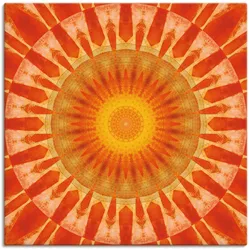 Wandbild ARTLAND "Mandala Sonnenuntergang", orange (farbe bild(er): orange), B:70cm H:70cm T:1,8cm, Canvas, Leinwand, Bilder, als Leinwandbild, Poster in verschied. Größen