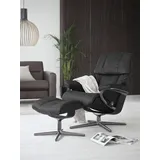 Stressless Stressless® Relaxsessel »Reno«, mit Cross Base, Größe S, M & L, Holzakzent Schwarz grau