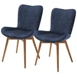 Gray & Jones 2er Set Esszimmerstuhl mit Diamant-Steppung Tierra Fuego Two , blau , Maße (cm): B: 58 H: 88 T: 67.0