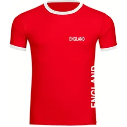 multifanshop Kontrast T-Shirt - England - Brust & Seite - Druck weiß - Männer