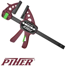 PIHER Einhandzwinge Kunststoff 30 cm Rot/Schwarz